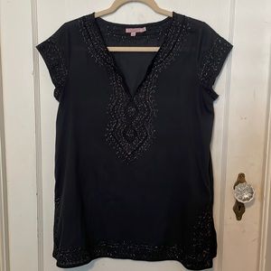 Calypso St.Barth short sleeve tunic women’s, small black  with sequins